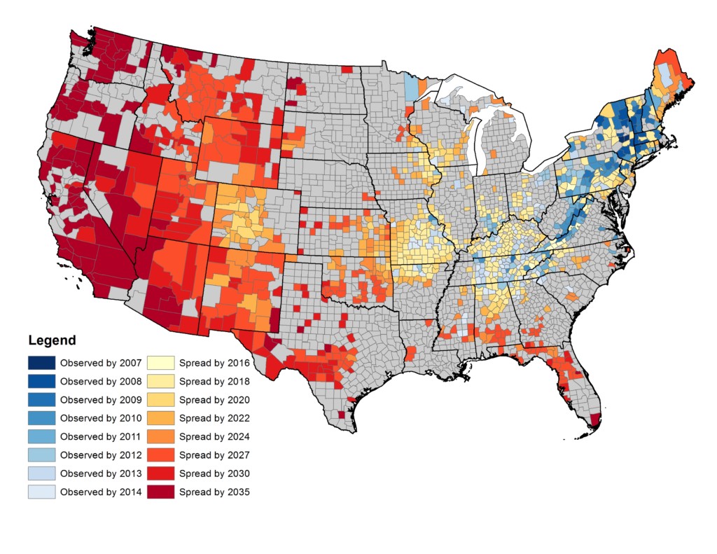 UPDATE: Projected spread of White-nose Syndrome – Drake Lab