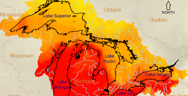 Suitability of Great Lakes for invasive species